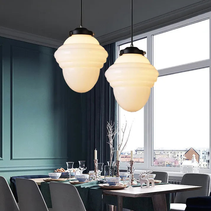 Geometryczna Lampa Wisząca ze Szkła Delikatne Oświetlenie do Wnętrz