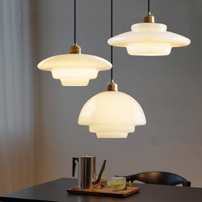 Nowoczesna Biała Szklana Lampa Wisząca