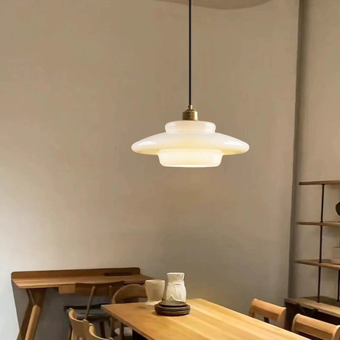 Nowoczesna Biała Szklana Lampa Wisząca