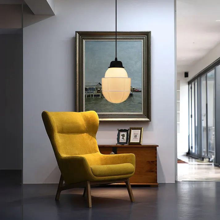 Geometryczna Lampa Wisząca ze Szkła Delikatne Oświetlenie do Wnętrz