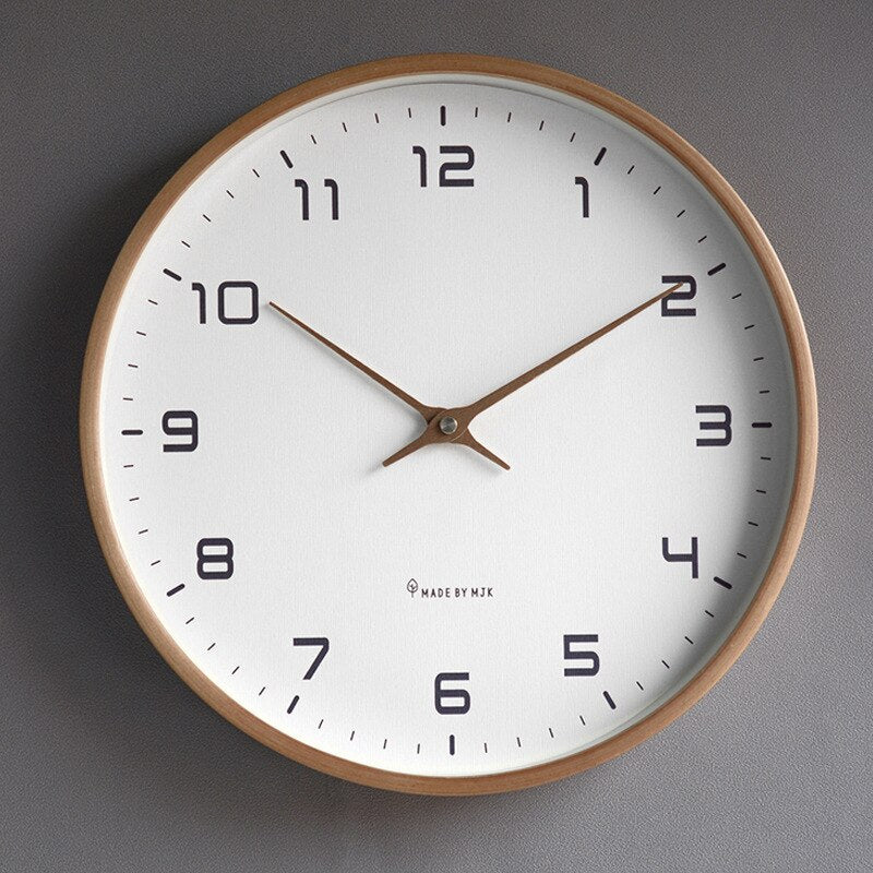 Elegancki drewniany zegar ścienny – skandynawski minimalistyczny design