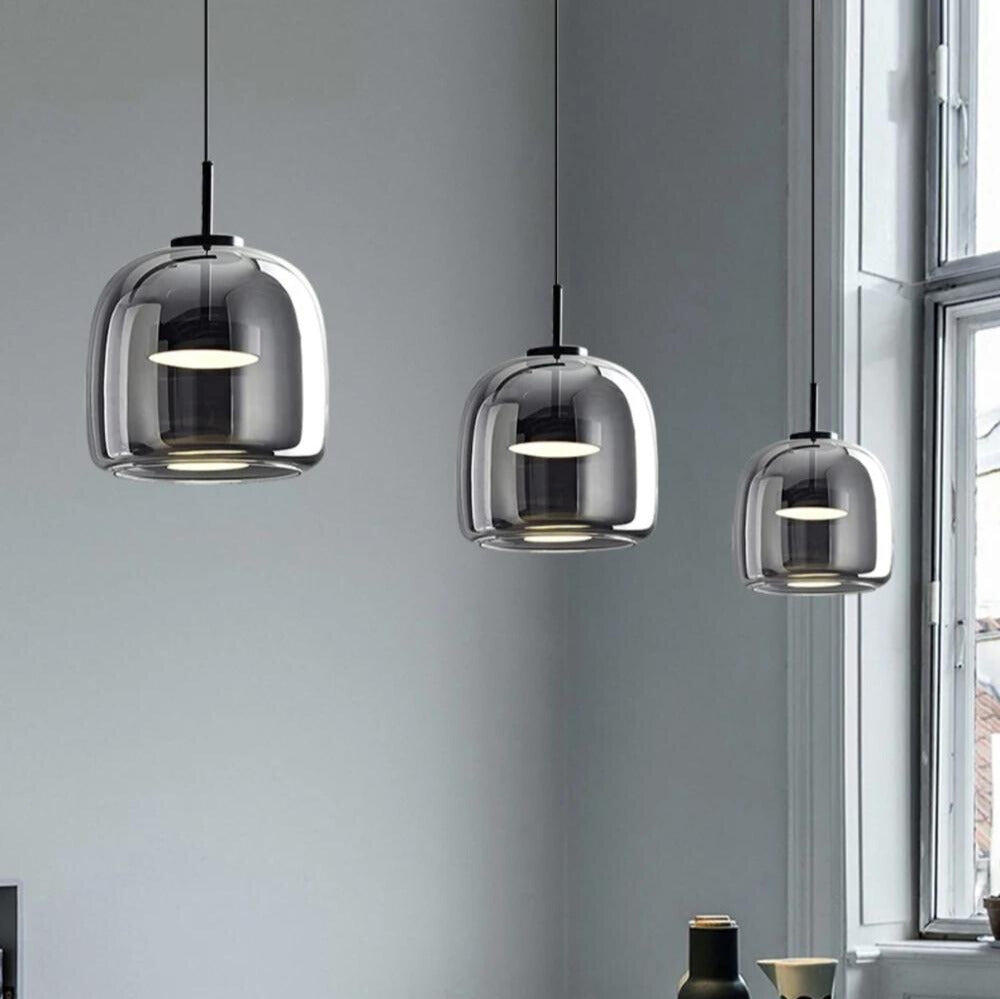 Nowoczesna Czarna Lampa Wisząca ze Szkła – Elegancka nad Stół i do Salonu