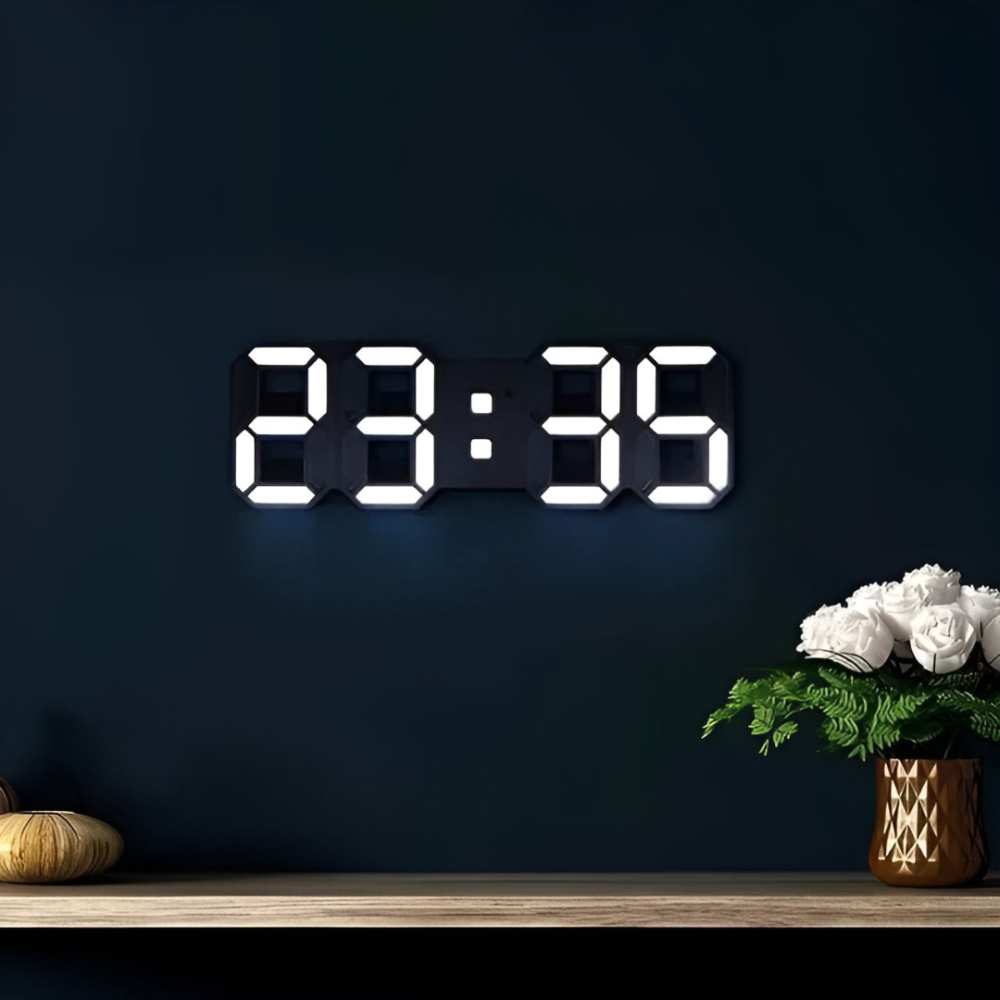 Jasny nowoczesny cyfrowy zegar LED ścienny