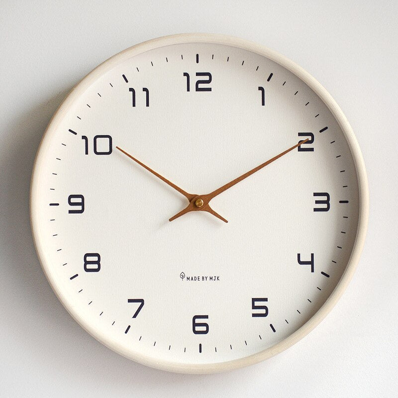 Elegancki drewniany zegar ścienny – skandynawski minimalistyczny design