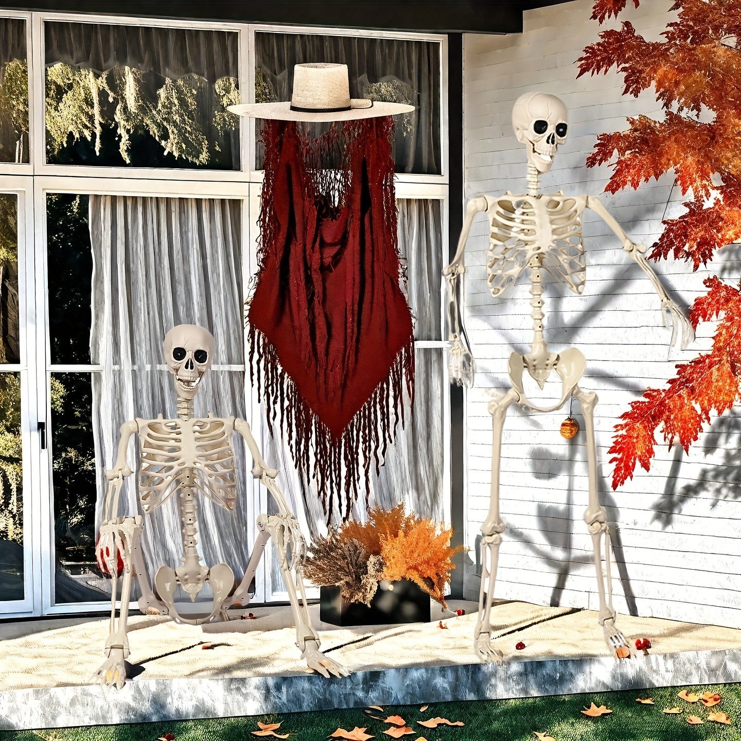12-Stopowy Szkielet Duża Dekoracja na Halloween do Ogrodu