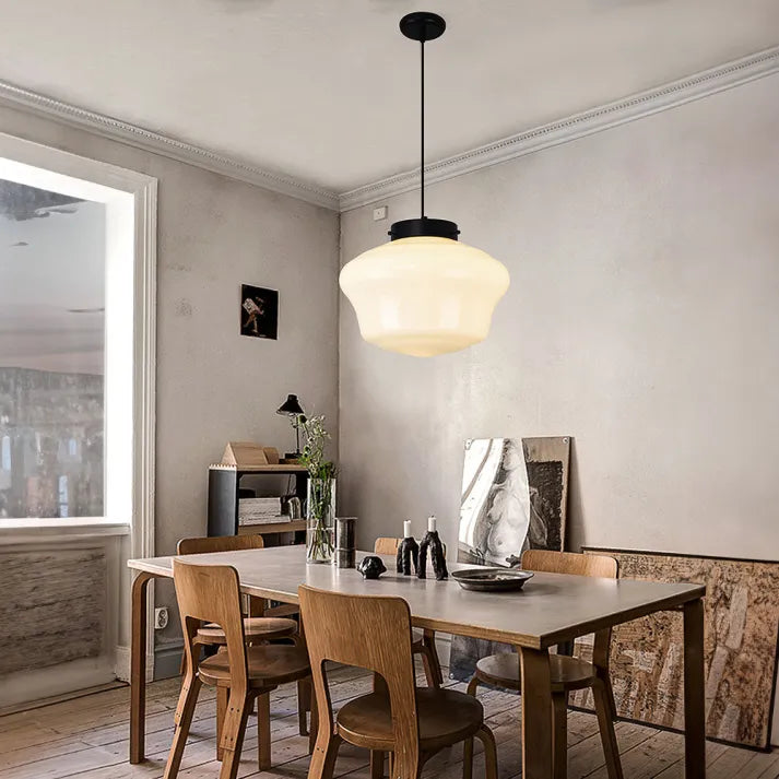 Geometryczna Lampa Wisząca ze Szkła Delikatne Oświetlenie do Wnętrz