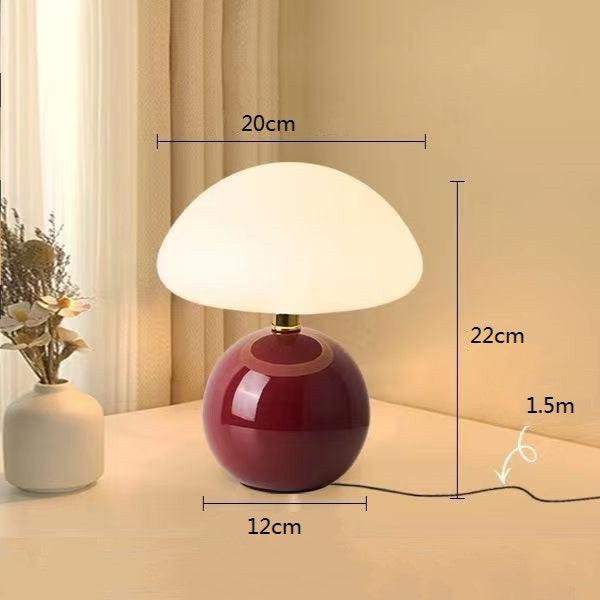 Elegancka minimalistyczna retro lampa grzybowa stołowa