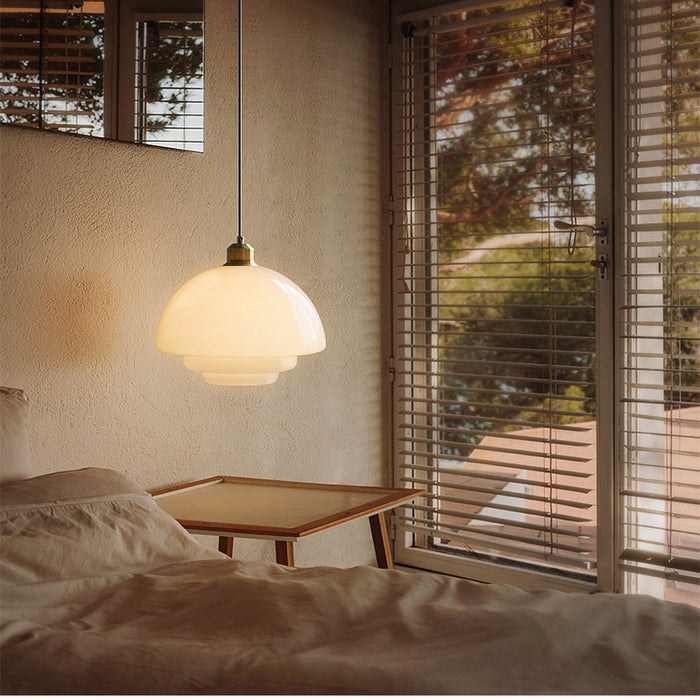 Nowoczesna Biała Szklana Lampa Wisząca