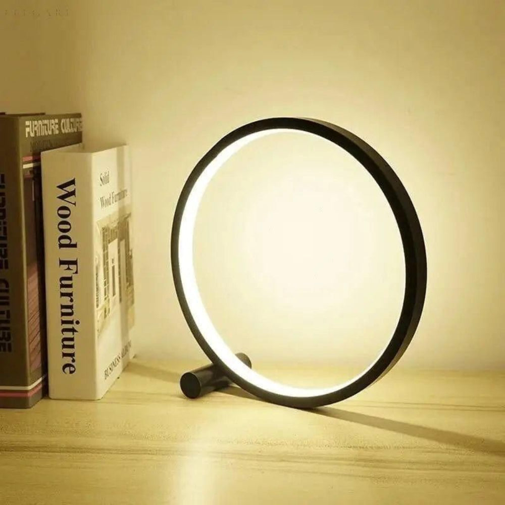 Kompaktowa ściemniana lampa biurkowa LED w kształcie pierścienia