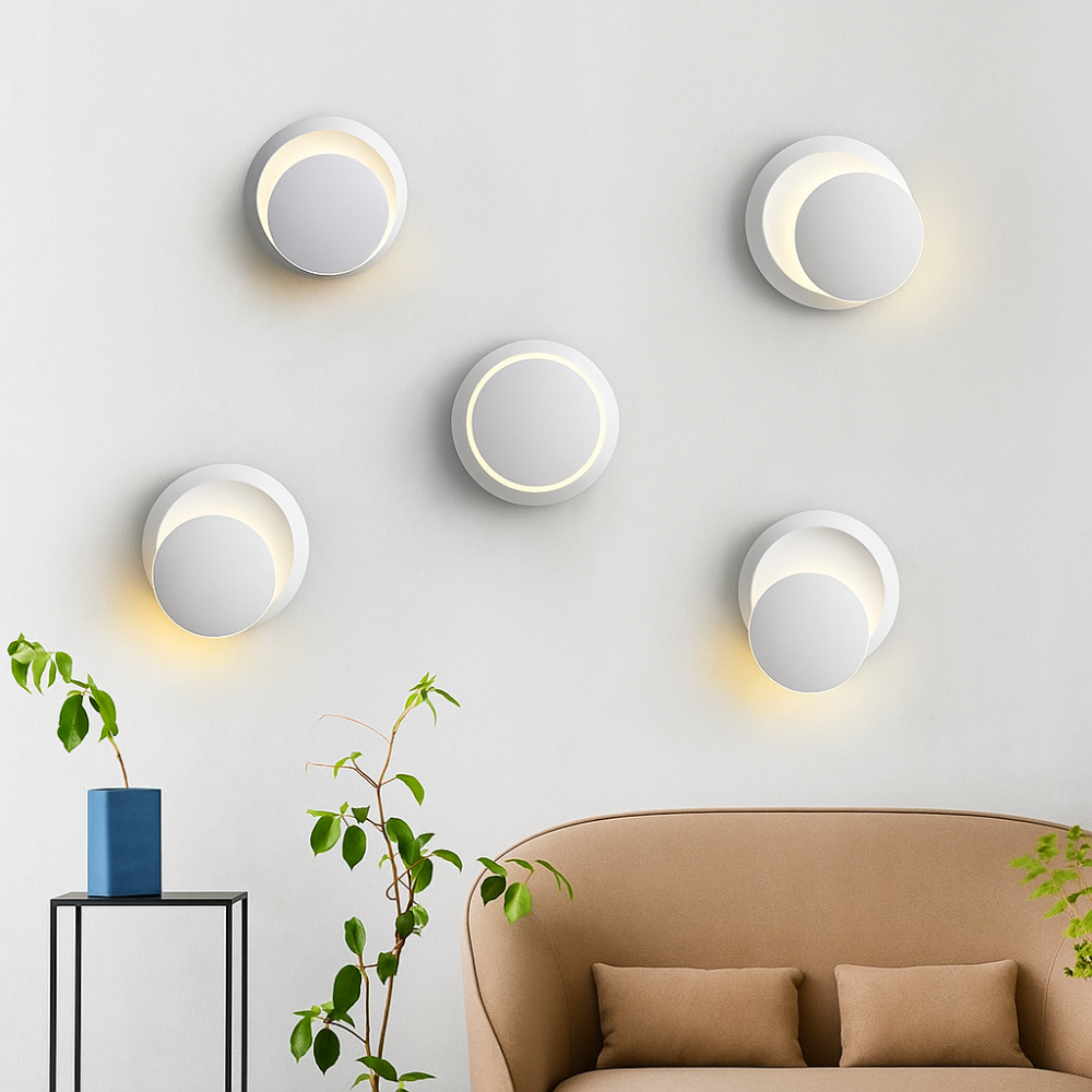 Nowoczesna obrotowa lampa ścienna LED z możliwością obrotu o 350°