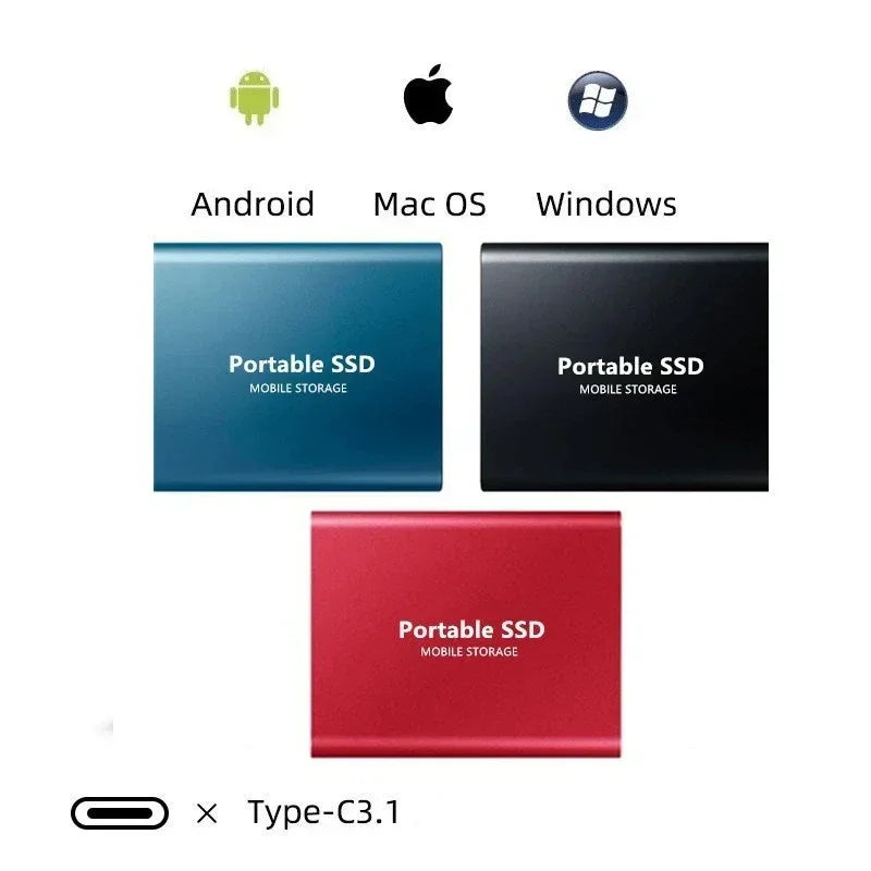 Wydajny 2TB zewnętrzny dysk SSD – Przenośna pamięć dla laptopów i komputerów stacjonarnych