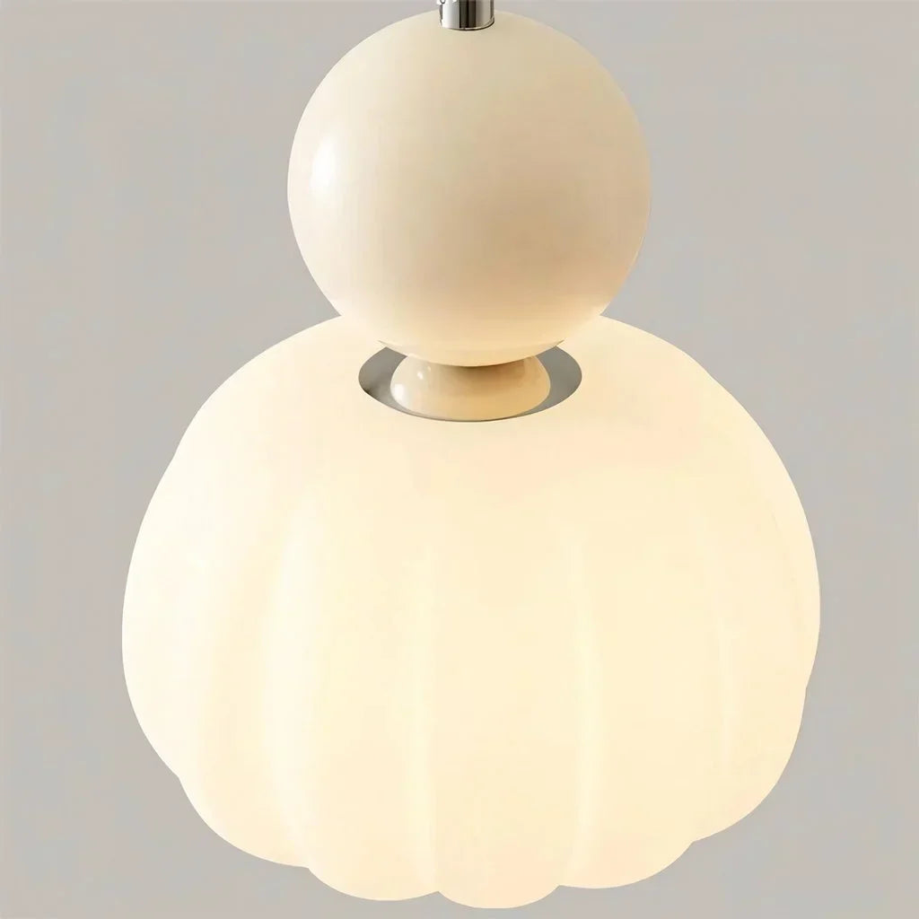 Elegancka Lampa Wisząca w Stylu Art Deco Kremowy Klosz Sufitowy