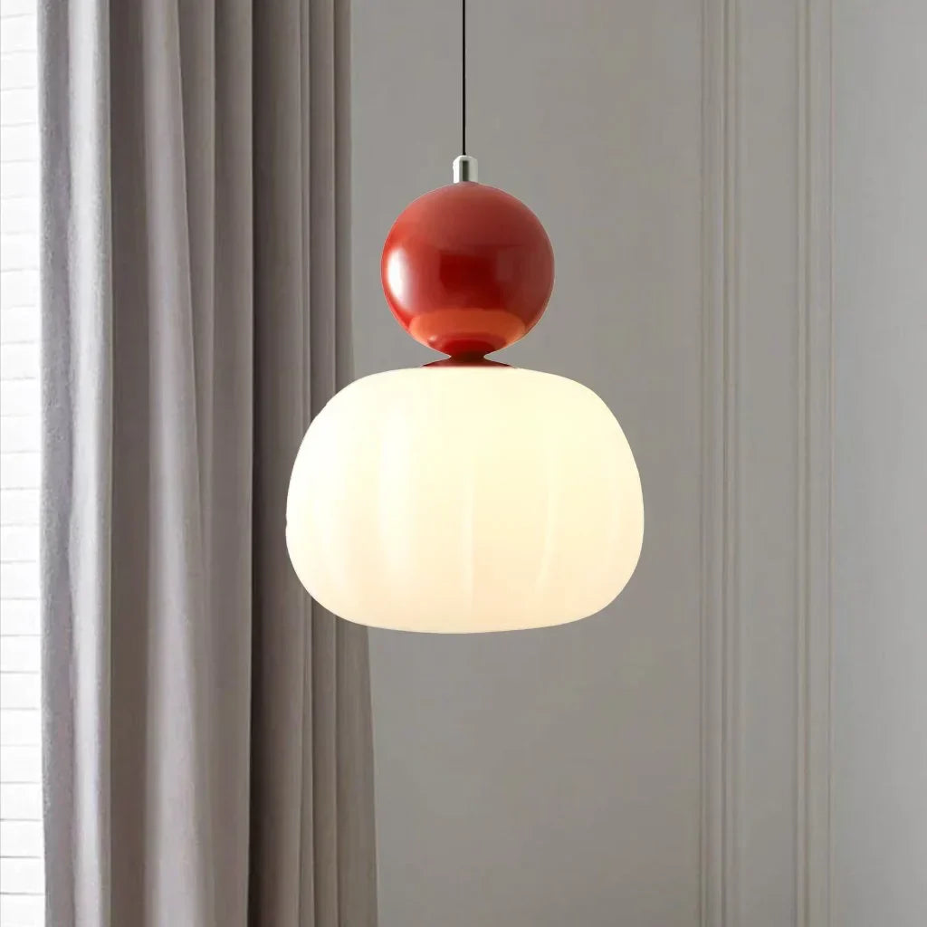 Elegancka Lampa Wisząca w Stylu Art Deco Kremowy Klosz Sufitowy