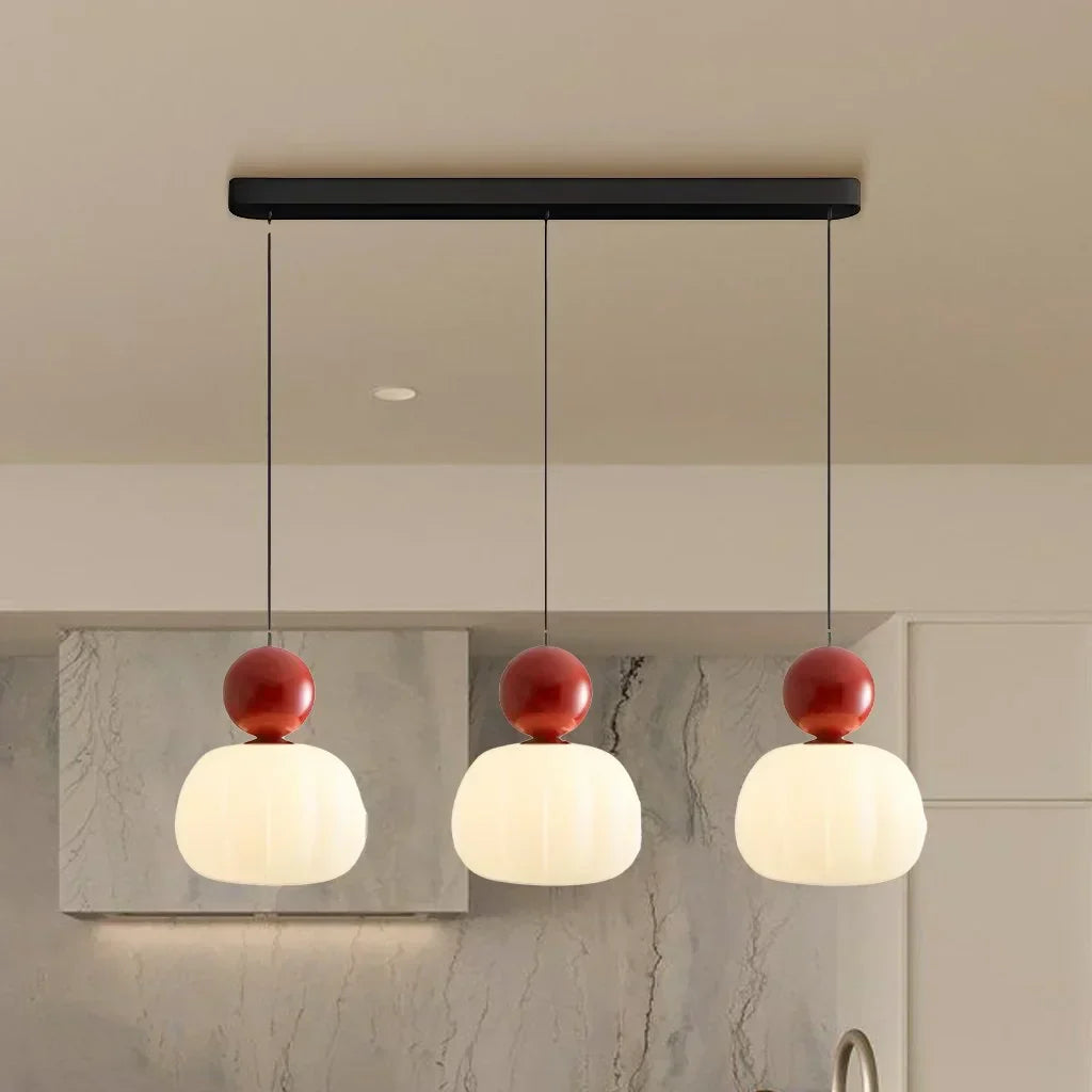 Elegancka Lampa Wisząca w Stylu Art Deco Kremowy Klosz Sufitowy