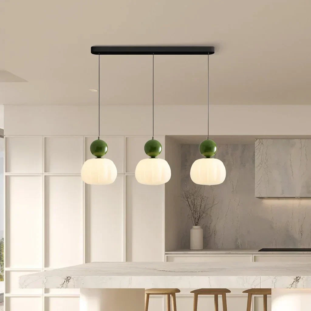 Elegancka Lampa Wisząca w Stylu Art Deco Kremowy Klosz Sufitowy