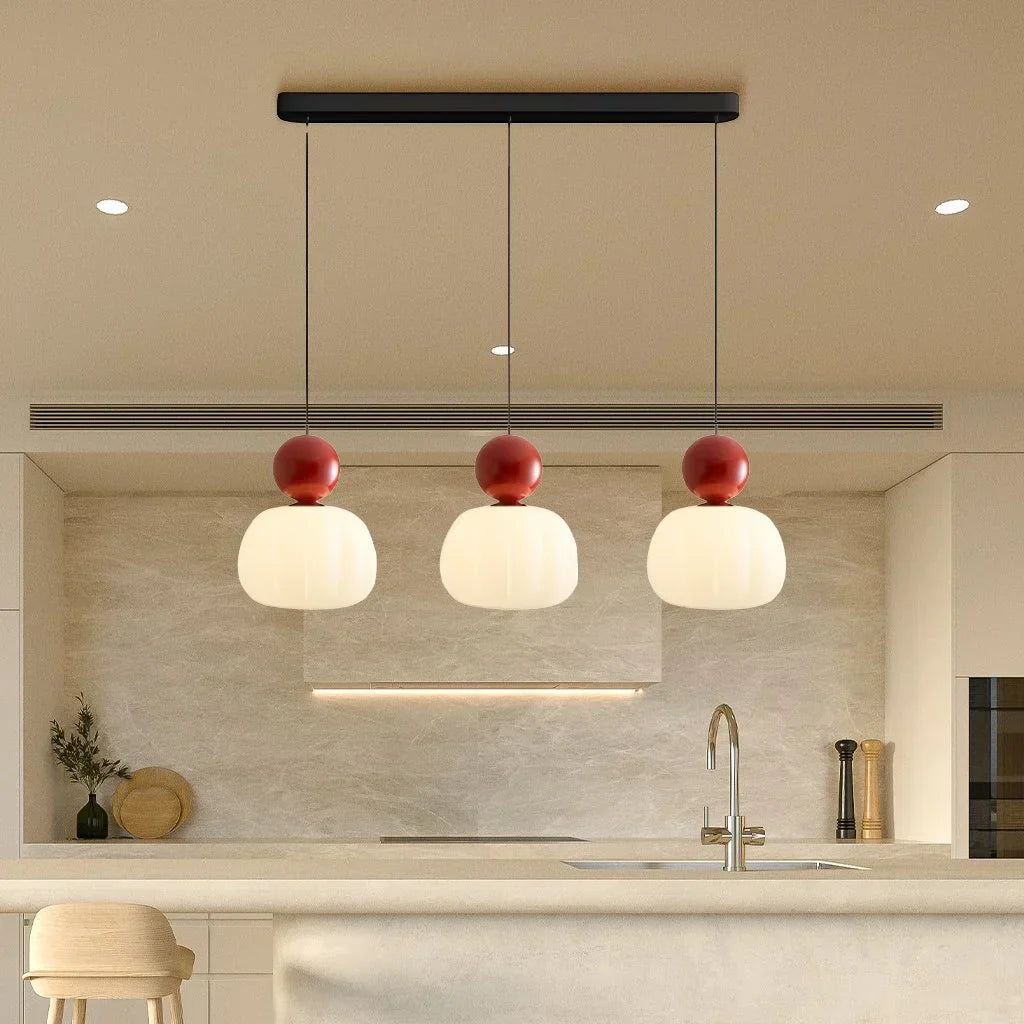 Elegancka Lampa Wisząca w Stylu Art Deco Kremowy Klosz Sufitowy