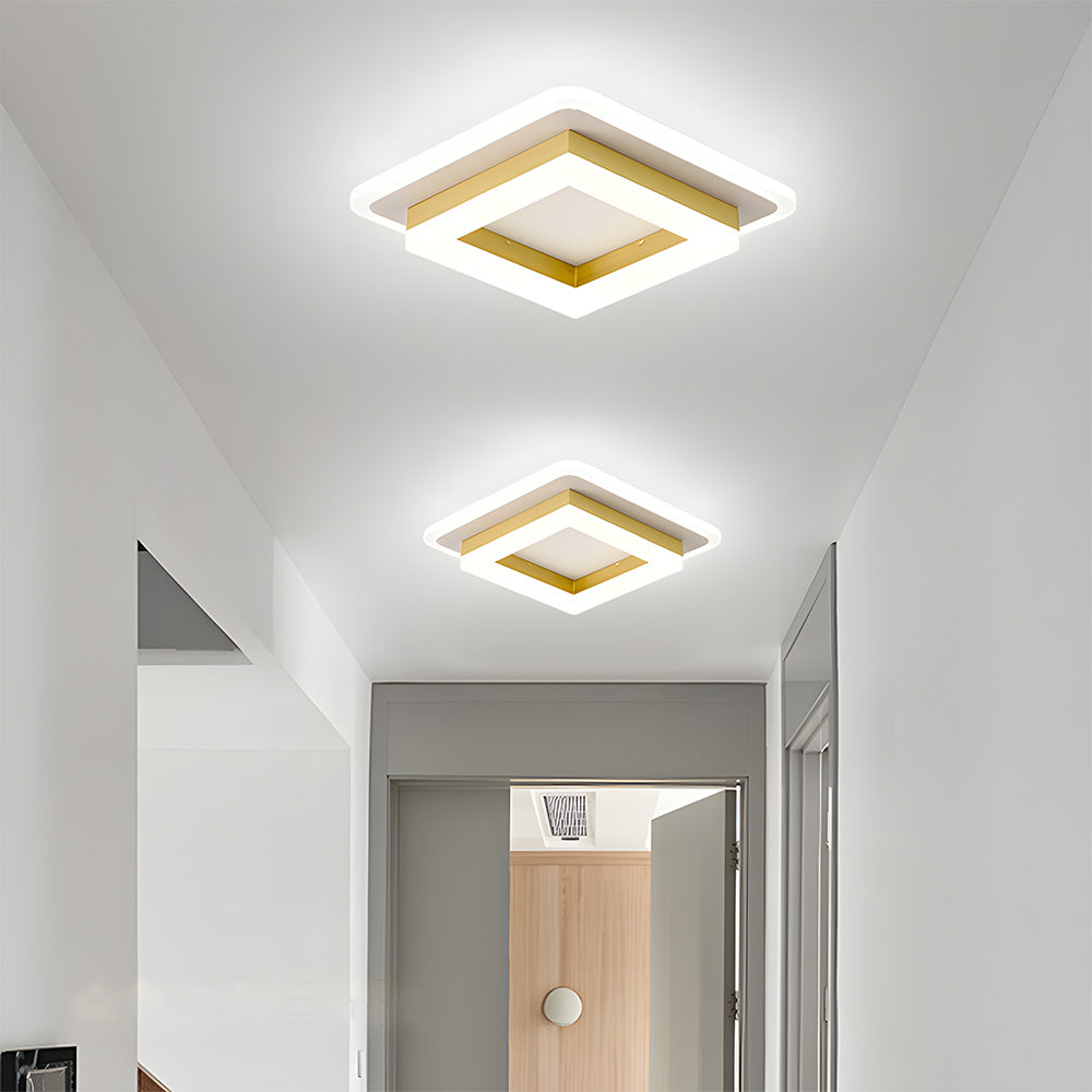 Smukła kwadratowa nowoczesna lampa sufitowa LED – kompaktowy plafon