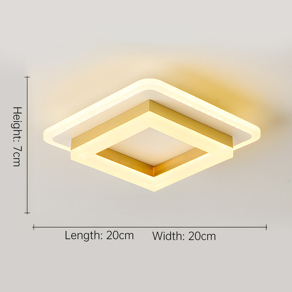 Smukła kwadratowa nowoczesna lampa sufitowa LED – kompaktowy plafon