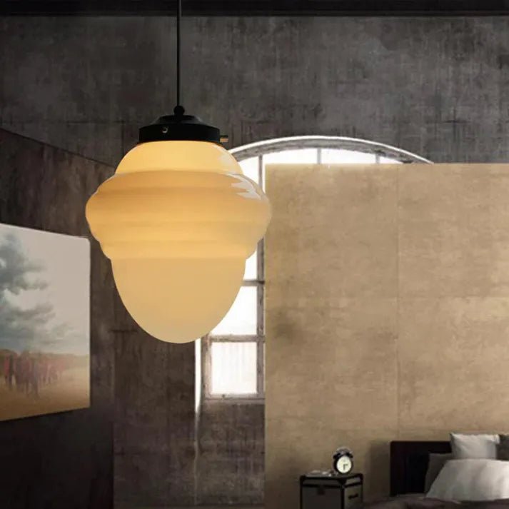 Geometryczna Lampa Wisząca ze Szkła Delikatne Oświetlenie do Wnętrz