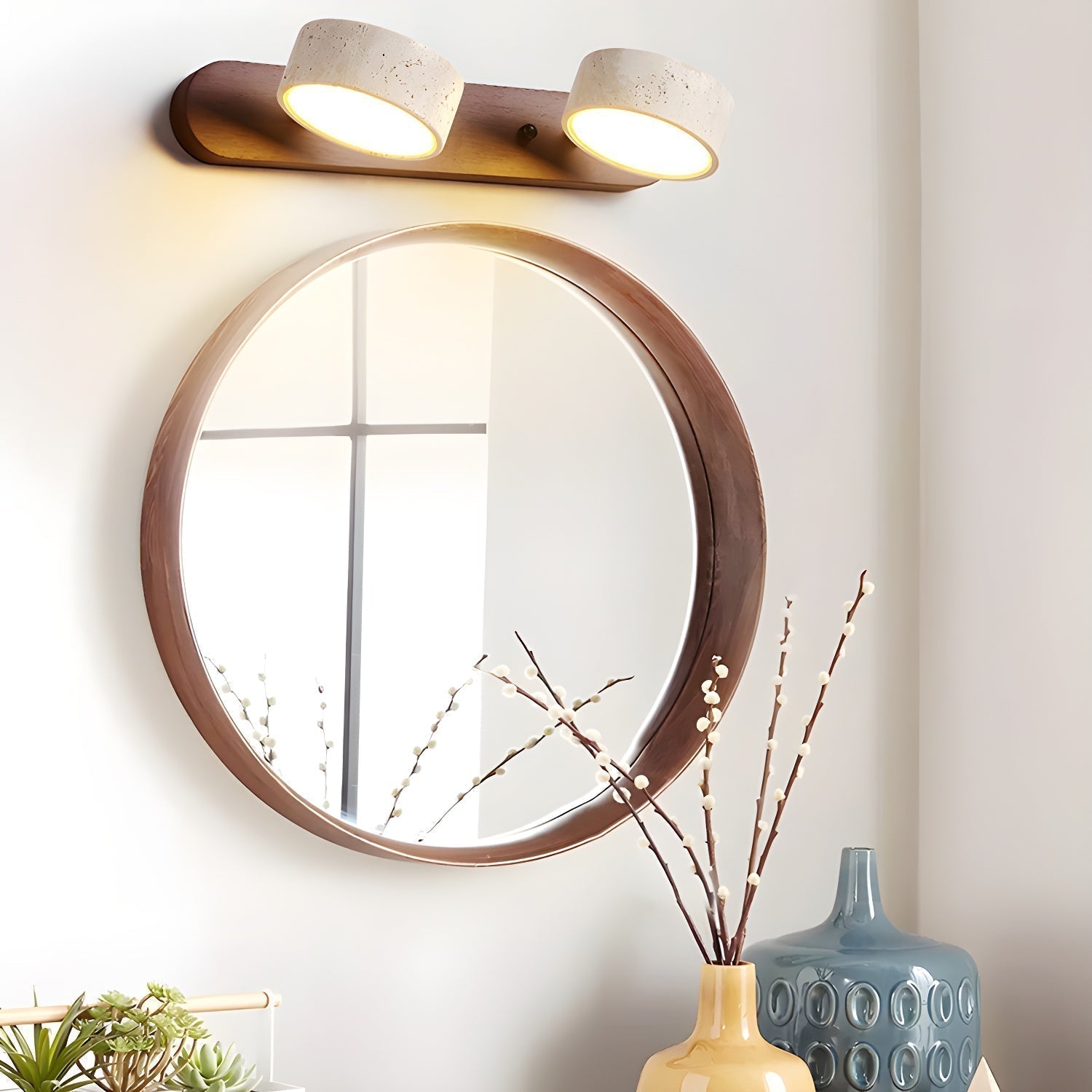 Jasna elegancka lampa ścienna z podwójnym LED