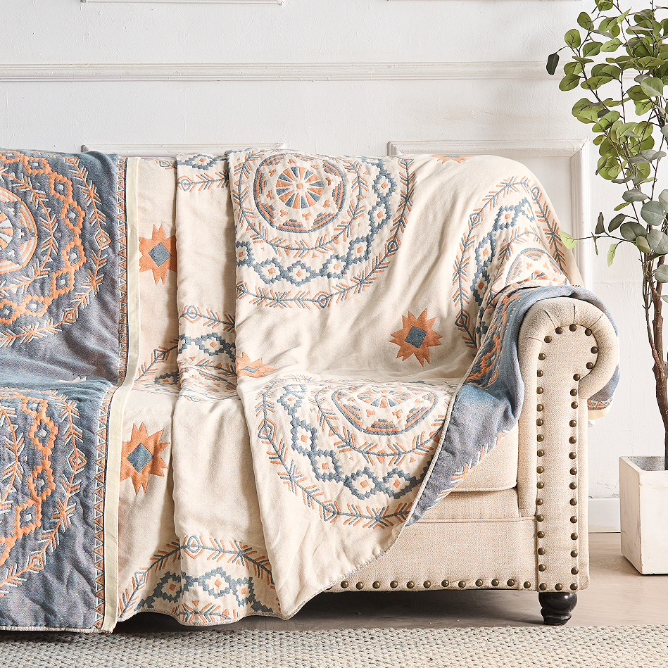 Relaksujący koc Boho dla osób śpiących głęboko