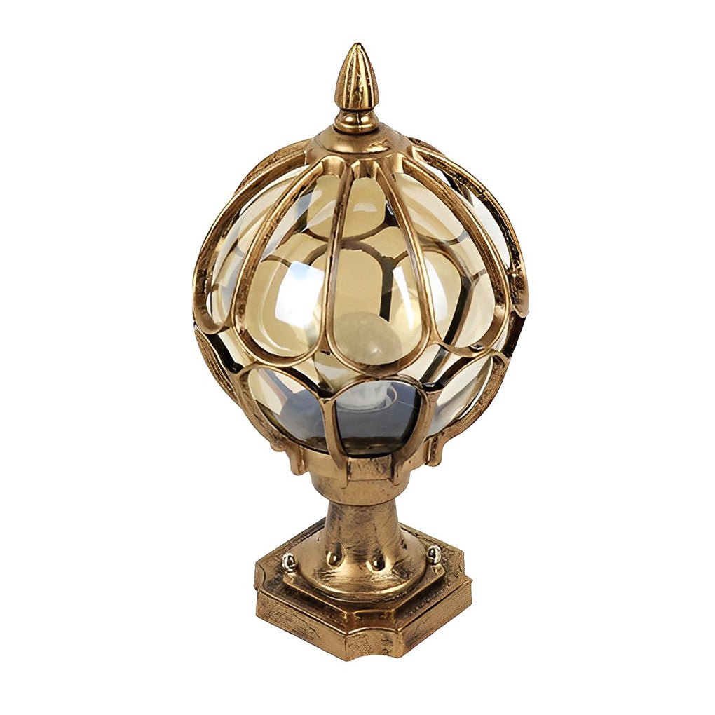 Zewnętrzna lampa w stylu vintage z kulistym kloszem Klasyczna lampa ogrodowa