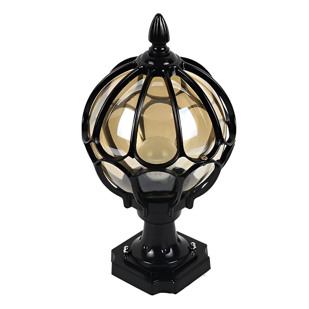 Zewnętrzna lampa w stylu vintage z kulistym kloszem Klasyczna lampa ogrodowa