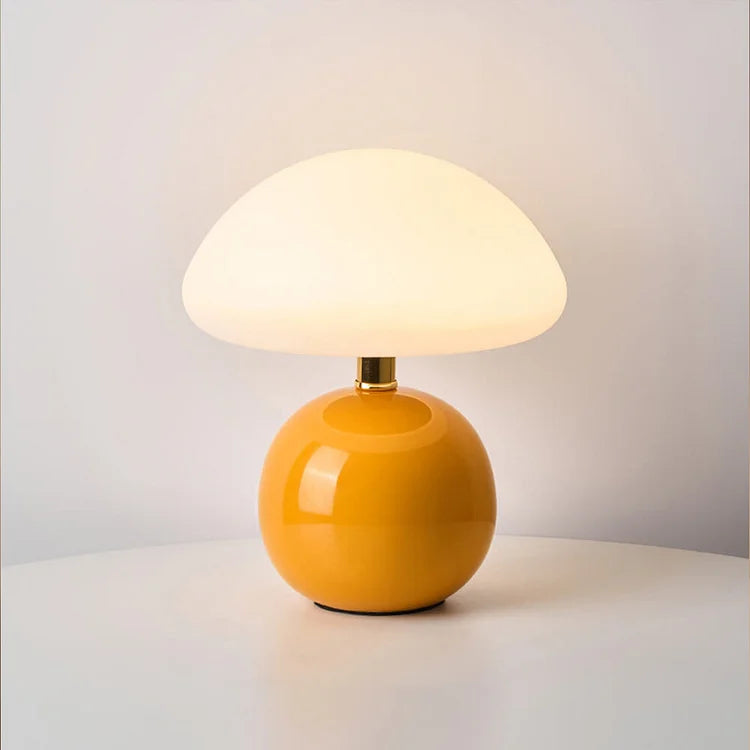 Elegancka minimalistyczna retro lampa grzybowa stołowa