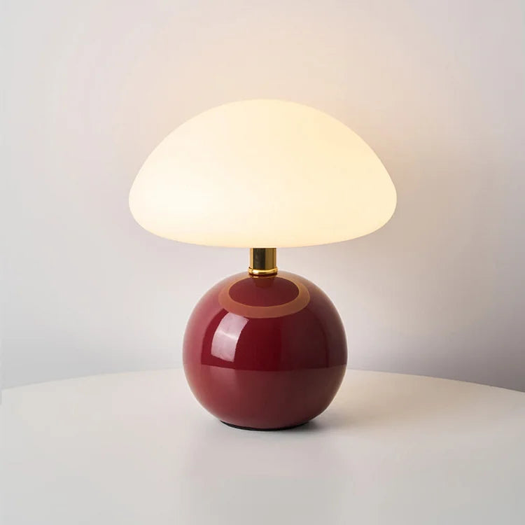 Elegancka minimalistyczna retro lampa grzybowa stołowa