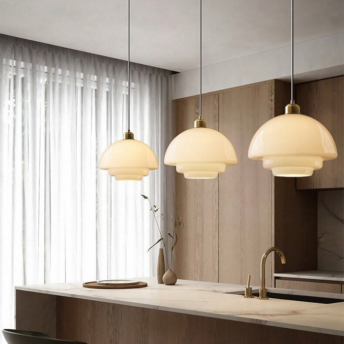 Nowoczesna Biała Szklana Lampa Wisząca