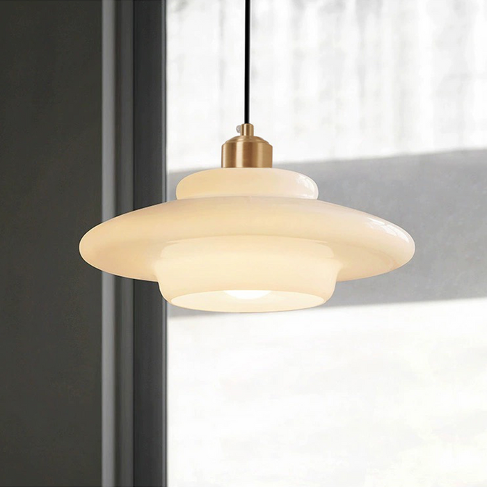 Nowoczesna Biała Szklana Lampa Wisząca
