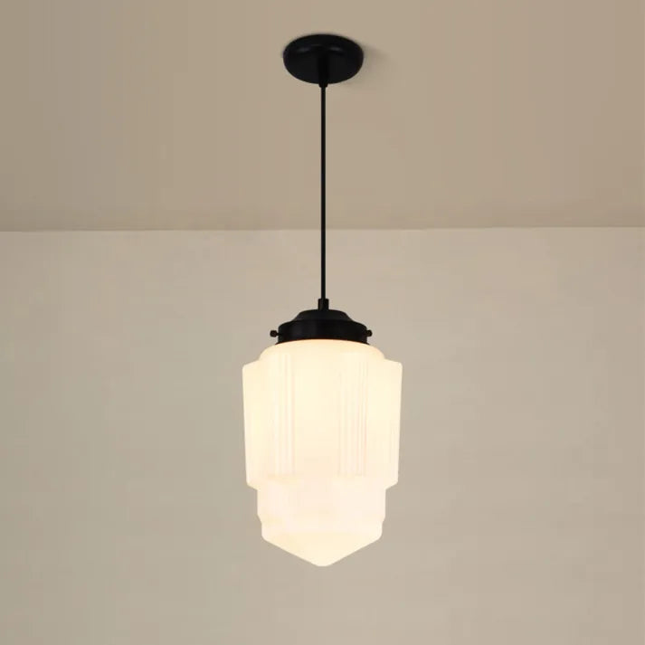Geometryczna Lampa Wisząca ze Szkła Delikatne Oświetlenie do Wnętrz