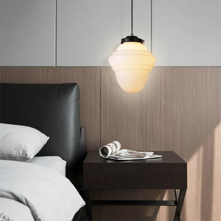 Geometryczna Lampa Wisząca ze Szkła Delikatne Oświetlenie do Wnętrz