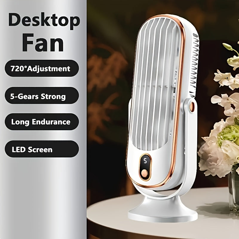 Ventilateur rafraîchissant portable USB avec 5 vitesses et double entraînement