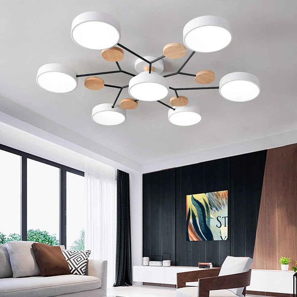 Lampada da soffitto LED rotonda geometrica e sottile per ambienti moderni