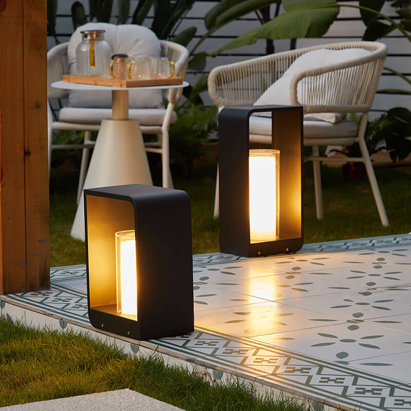 Čtvercová zahradní lampa venkovní LED osvětlení vodotěsné