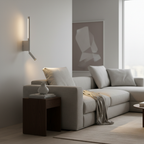 LED wall lamp with double light beam effect for living spaces