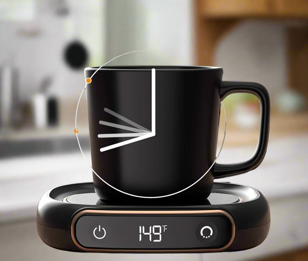 Scaldabicchieri portatile con timer di sicurezza per casa e ufficio