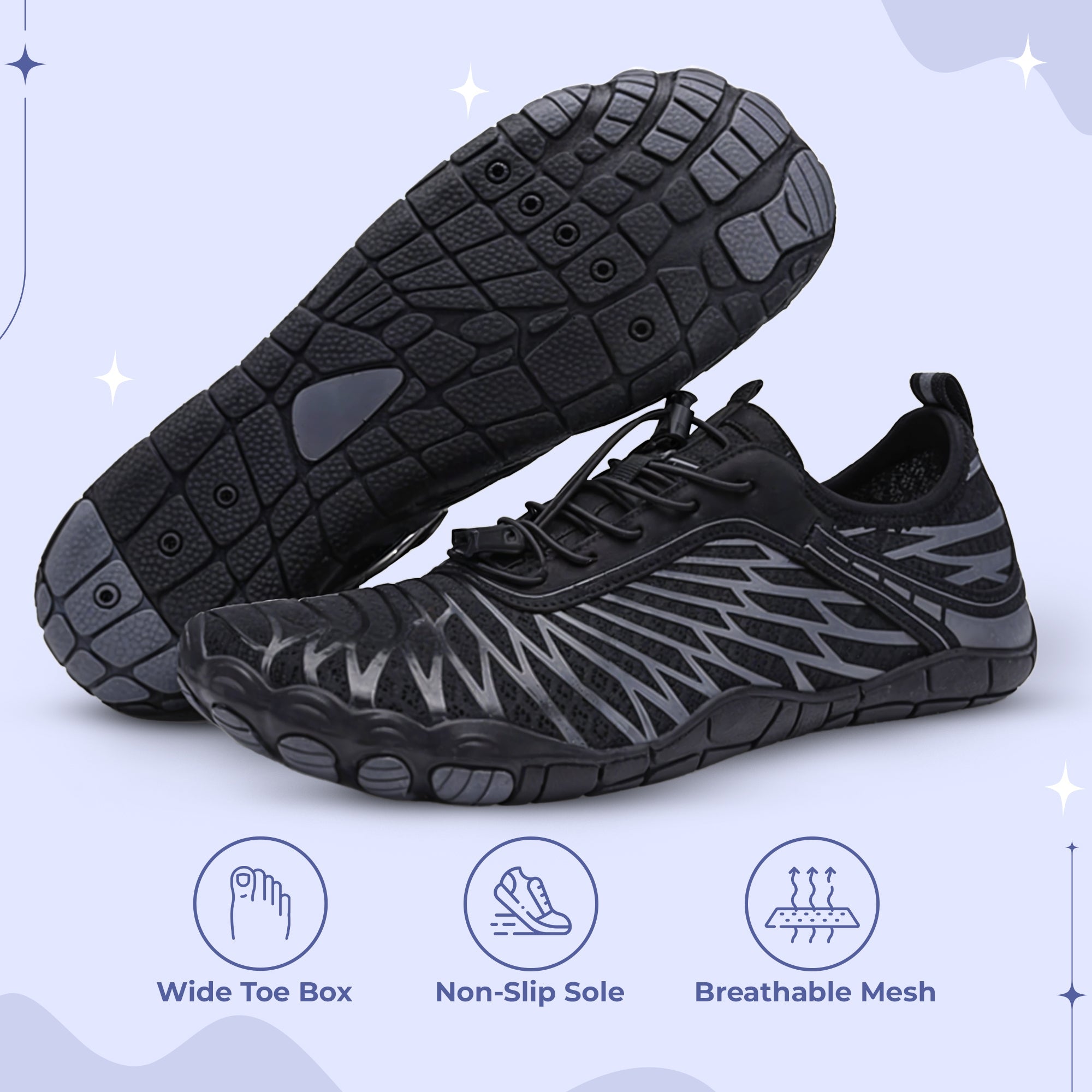 Buty do biegania barefoot unisex Szerokie palce antypoślizgowe