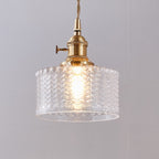 Lustre suspendu japonais classique en verre avec détails en laiton