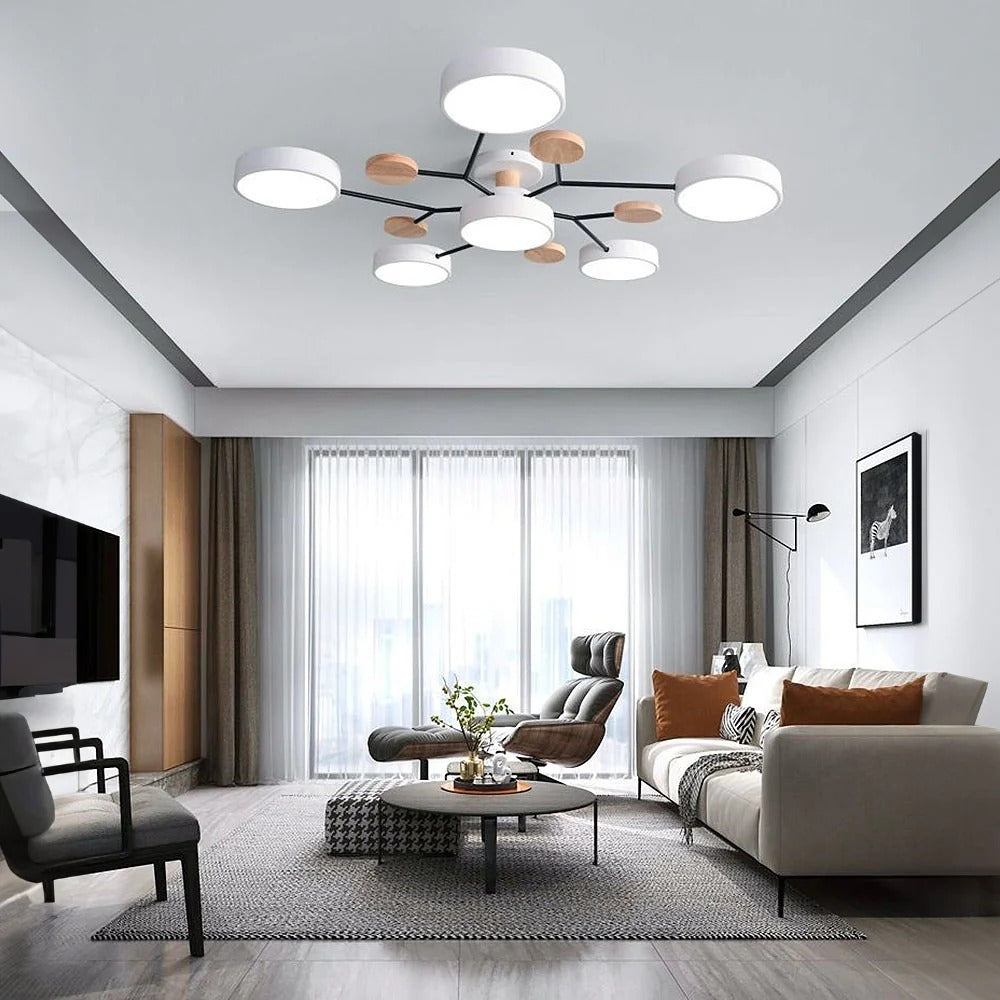 Lampada da soffitto LED rotonda geometrica e sottile per ambienti moderni