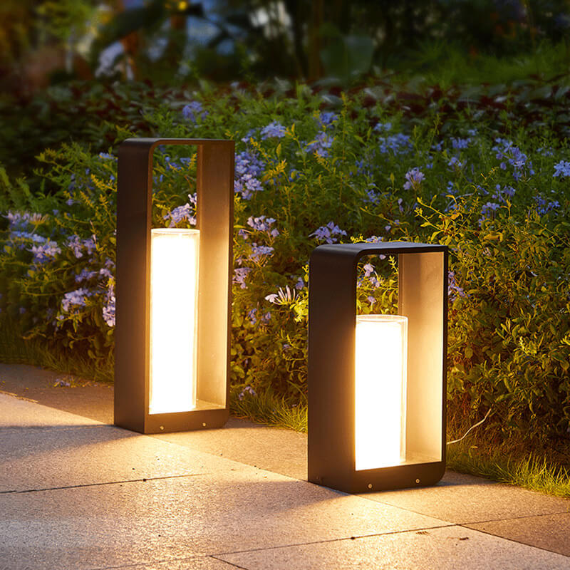 Kwadratowa lampa ogrodowa oświetlenie zewnętrzne LED wodoodporna
