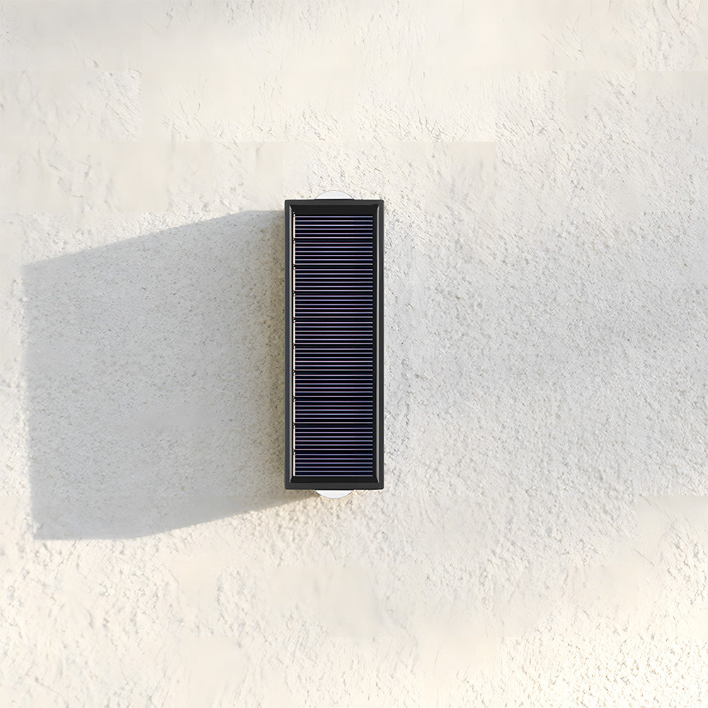Lampe murale extérieure moderne avec éclairage solaire vers le haut et vers le bas