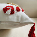 Świąteczna Poszewka z Haftowanym Wzorem Piernika i Laski Cukrowej