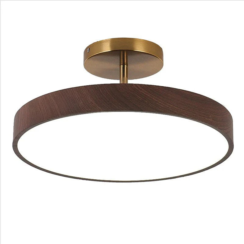 Round Semi-Recessed LED Ceiling Lamp Scandinavian Design