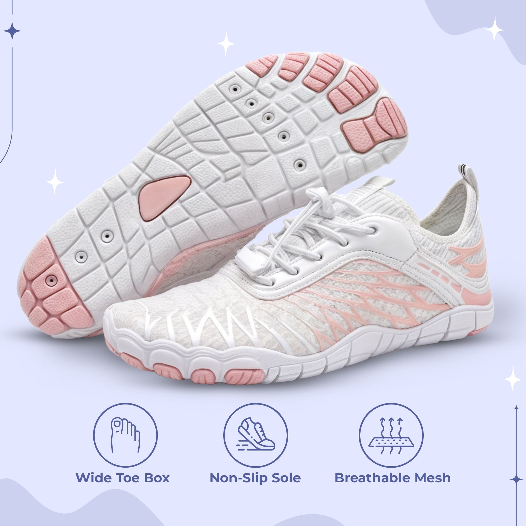 Buty do biegania barefoot unisex Szerokie palce antypoślizgowe