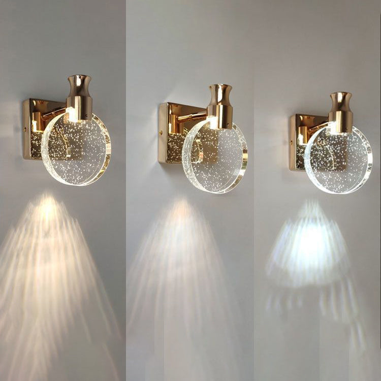 Skandinavische Kristall-LED-Wandleuchte mit Nachtlichtfunktion