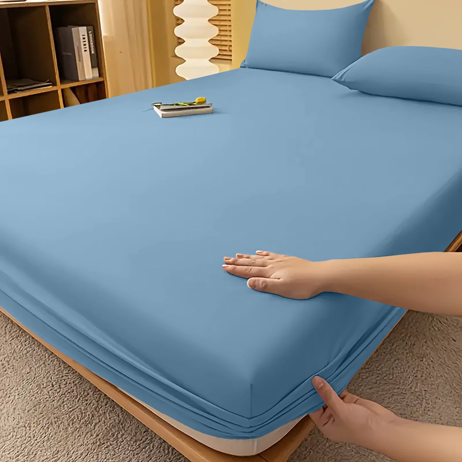 Fitted Sheet with Deep Corners Soft Wrinkle-Resistant