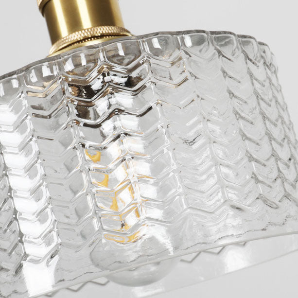Lustre suspendu japonais classique en verre avec détails en laiton