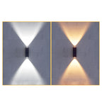 Lampe murale extérieure moderne avec éclairage solaire vers le haut et vers le bas